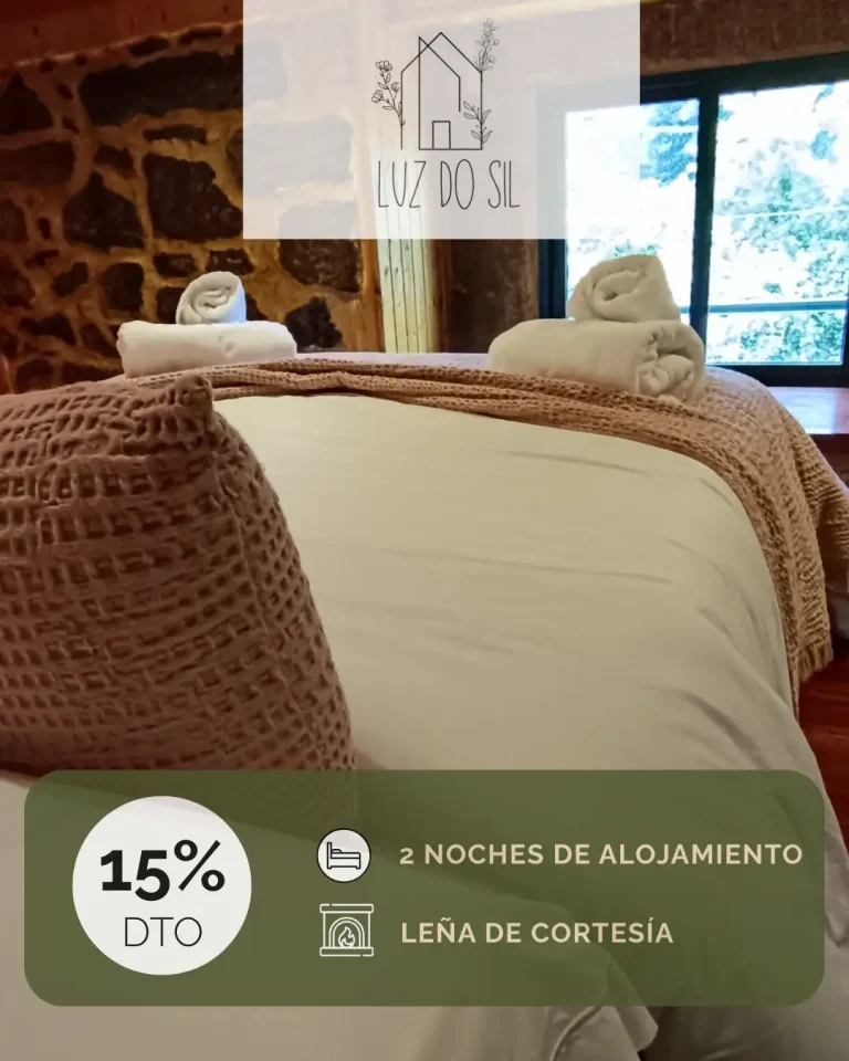 Cartel con descuento del 15% en estancia